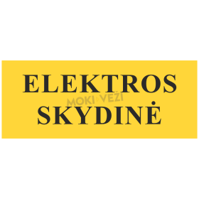 Informacinis ženklas, elektros skydinė, 100 x 300 mm, lipdukas