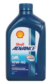 Motociklinė alyva SHELL Advance 4T AX7 10W-40, pusiau sintetinė, 1L
