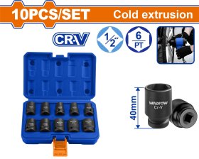 Smūginių galvučių rinkinys WADFOW, 1/2", Cr-V, 40 mm, 10 vnt., WMS1D01