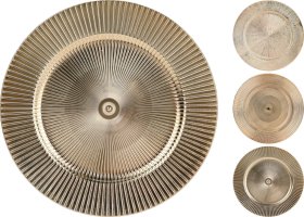 Dekoratyvinis padėklas, skersmuo 33 cm, aukso sp., 3 skirtingi dizainai