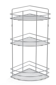 Lentynėlė BENEDOMO, 20 x 20 x 49 cm, 3 a., kampinė, chromuota, su tvirtinimo elementais