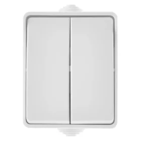 Jungiklis EMOS A1398.4, 2 klavišų, paviršinis, IP54, baltos sp.