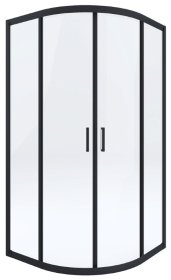Dušo kabina DEANTE FUNKIA NERO KYP_N51K, 90 x 90 x 185 cm, pusapvalis, 5mm grūdintas stiklas, juodas rėmas, be padėklo