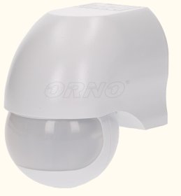 Judesio jutiklis ORNO Or-Cr-204/W, IP44, 180 laipsnių, 12 m, 10 s - 7 min., 1200W, 230V, 3-2000LUX, PIR sensorius, 86 x 64 x 95 mm, baltos sp., 021031S