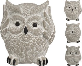 Sodo dekoracija PELĖDA, cementinė, 3 skirtingų dizainų, 8,2 x 8,2 x 9,8 cm.