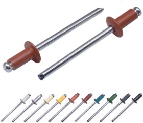 Aliumininės kniedės, 4,0 x 10 mm, RAL8004, 50 vnt., vario ruda