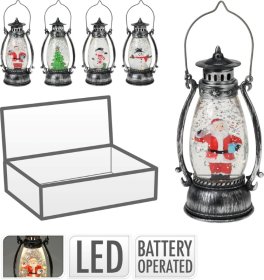 Kalėdinė dekoracija šviečiantis Žibintas, 4 skirtingi dizainai, 14 cm