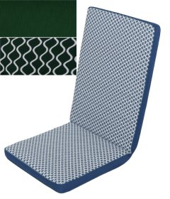 Pagalvėlė PATIO Salamanca Hoch H028-02PB  + šonai D001-32PB, kėdei su aukštu atlošu, 45x50x8 cm, tekstilė, žalia languota