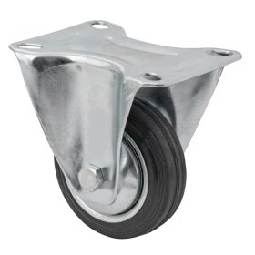 Fiksuotas ratukas WALTECO, d-80 mm, su plokštele, apkrova 50 kg