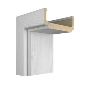 Laminuota durų stakta VIVENTO, su apvadais, komplektas durų varčiai, dešininė, spalva Sibiu White, 100-140 x 91 x 2108 mm, 2 vnt., 110-140 x 91 x 985 mm, 1 vnt.