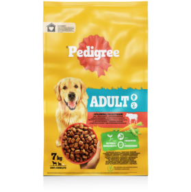 Sausas ėdalas šunims PEDIGREE, su jautiena ir daržovėmis, 7 kg