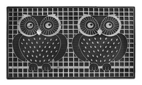 Durų kilimėlis RICCO Oxford, 45 x 75 x 0,6 cm, pelėdos, pilkos spalvos, 801-000