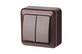 Jungiklis LIREGUS Delta, 2 klavišų, paviršinis, rudos sp., PJ5.10-001.Delta/R