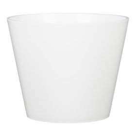 Plastikinis kambarinis vazonas SCHEURICH PURISTA (226/40), baltos sp., vazono skersmuo 40 cm.