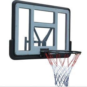 Krepšinio lankas M007, PVC, PE, pilkos spalvos, juoda, d-45 cm, 110x75 cm.