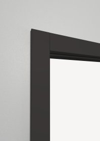 Laminuota durų stakta VOSTER reguliuojama, su apvadais, komplektas durų varčiai, kairinė, spalva Black matt, 100-140x80x2109 mm, 2 vnt., 100-140x80x884 mm, 1 vnt.