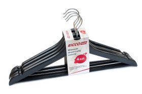 Pakabų rinkinys RICCO, medinės, juodos sp., 4 vnt.