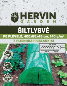 Šiltlysvė HERVIN GARDEN TLSD103, 400 x 65 x 45 cm, armuotos PE plėvelės, 140 g/m2