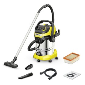 Sauso - šlapio siurbimo dulkių siurblys KARCHER WD 6 P S, 30 litrų metalinė dulkių talpa, filtras, galingumas 1100 W, 8 m ilgio elektros laidas, 3,5 m ilgio žarna, 1.628-381.0
