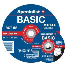 Metalo pjovimo diskas SPECIALIST+ Basic, 125 x 1,6 x 22 mm