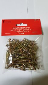 Medsraigčiai WHT, 3,5 x 40 mm, įleidžiama galva, cinkuoti, 100 vnt., pridėtas antgalis TORX15