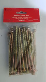 Medsraigčiai WHT, 6 x 120 mm, įleidžiama galva, cinkuoti, 50 vnt., pridėtas antgalis TORX30