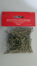 Medsraigčiai, 3,5 x 40 mm, Ruspert padengimas, lauko darbams, 100 vnt., TORX15