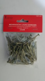 Medsraigčiai, 3,5 x 50 mm, Ruspert padengimas, lauko darbams, 100 vnt., TORX15