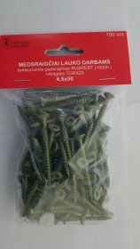 Medsraigčiai, 4,5 x 50 mm, Ruspert padengimas, lauko darbams, 100 vnt., TORX20