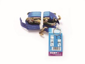 Tvirtinimo diržas POSAMO VAUKA, 50mm × 1.000cm, mėlynos spalvos, su vieliniu kabliu ir terškle