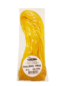 Skalbinių virvė DUGUVA, geltonos spalvos, 20 m
