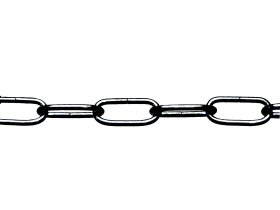 Dekoratyvinė grandinė POSAMO VAUKA, 1608/2,5mm, juodasis plienas, 50 m