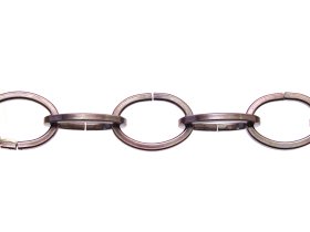 Dekoratyvinė grandinė POSAMO VAUKA, 1844/4,0mm, dengtas vario sluoksniu, juodintas plienas, 10 m