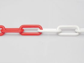 Plastikinė grandinė POSAMO VAUKA, 6mm, raudonos/baltos spalvos, 5 m