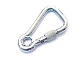 Karabinas su asimetriniu varžtu ir ąsa POSAMO VAUKA, 80mm, nerūdijantis plienas AISI 316