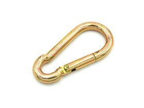 Karabinas POSAMO VAUKA, 40 × 4mm, plienas, cinkuotas, geltona spalva