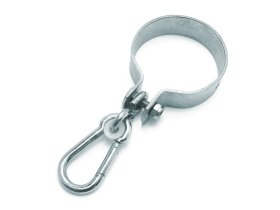 Žiedo pavidalo kablys su karabinu POSAMO VAUKA, 100mm, galvanizuotas plienas, Zn