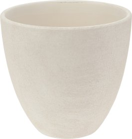 Keraminis lauko vazonas, baltos sp., 13,5 x 13,5 x 13 cm.