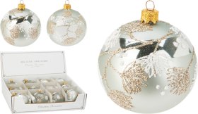 Eglutės žaisliukas, stiklas, 2 skirtingos sp., skersmuo 8 cm