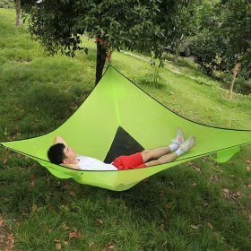 Hamakas, trikampio formos, iš nailono, spl. žalia, matmenys 2800x2800x2800 mm, RF-J07