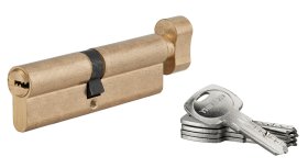 Spynos cilindras SERRUPRIX Tiger 6, su užsuktuku, 5 raktai, žalvarinis, 50x45 mm, 216608