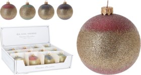 Kalėdinės eglės žaisliukas, su blizgučiais, 8 cm, skirtingų pastelinių sp.