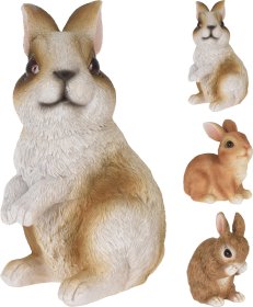 Sodo dekoracija Zuikis, rudos sp., 3 skirtingų dizainų, 13 x 8 x 12,5 cm.