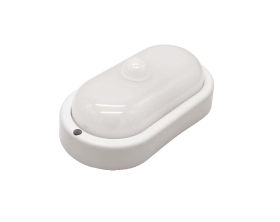 Specialiųjų patalpų LED šviestuvas ORRO BL170EP03-PIR, 10W, 700 lm, IP54, su PIR judesio davikliu, virštinkinis, baltos sp., ovalo formos, A171500002