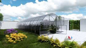 Šiltnamis KLASIKA Easy, 24 m2, 6 mm polikarbonatinė danga, 3 x 8 m, arkos formos