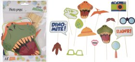 Aksesuarai fotosesijai, dinozaurų tematika, popieriniai, 18 vnt.