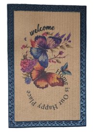 Kilimėlis RICCO MAT Antalya Butterfly, 45 x 70 cm, tekstilinis ant PVC pagrindo, 704-003