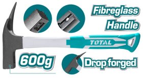 Stogininko plaktukas stiklo pluošto rankena TOTAL, 600 g, magnetas, THTRH6006