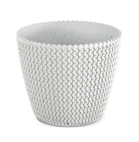 Plastikinis kambarinis vazonas SPLOFLY - ECO, 12,8 x 12,8 x 10,8 cm., baltos sp.