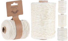 Virvutė, džiutinė, baltos sp., 1 mm x 100 m, 2 mm x 50 m arba 3 mm x 25 m